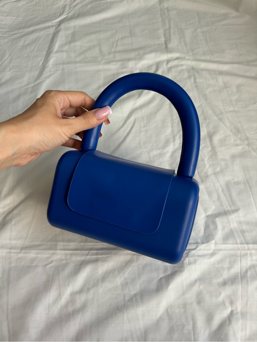 Royal Blue Top Handle Box Bag Crossbody Purse Structured Shoulder Handbag